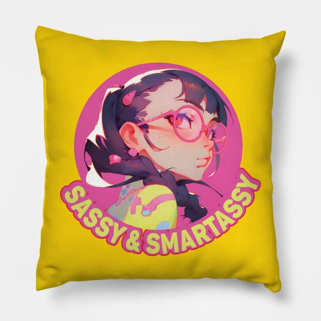 Sassy and Smartassy Pillow by snipcute