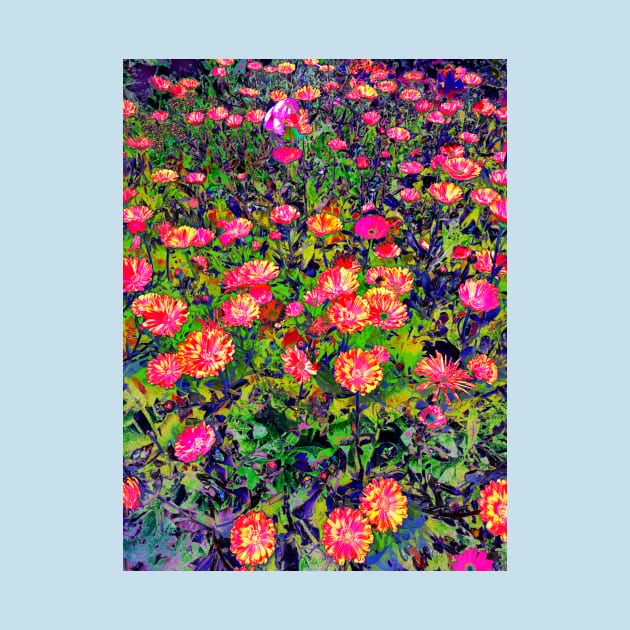 Trippy Multicolor Flower Garden by Art by Deborah Camp