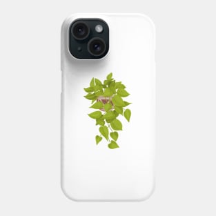 Neon Pothos Plant Illustration Phone Case