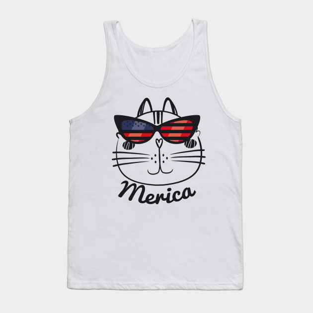 Merica Memorial Day Cat Funny American Flag America Memorial Day