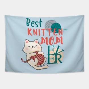Best Knitten Mom Ever Cute Funny Cat Pun Tapestry