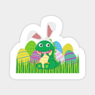 Baby Dino in a pile of Easter eggs Magnet