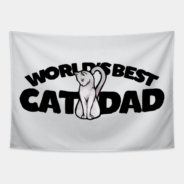 World's Best Cat Dad Tapestry by bubbsnugg