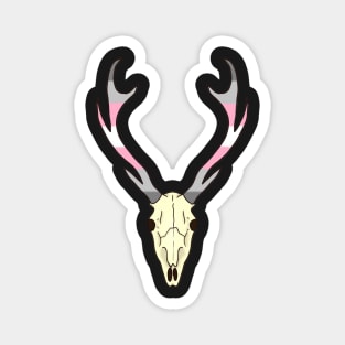 Demigirl Pride Deer Skull Magnet