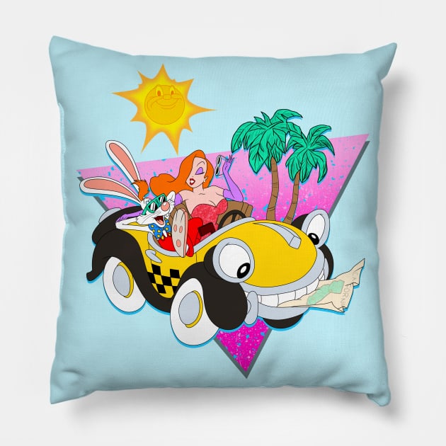 Cruisin' Down to Toontown (1980s EDITION!) Pillow by HenriDefense