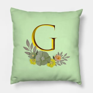 Monogram Alphabet Flower G Pillow