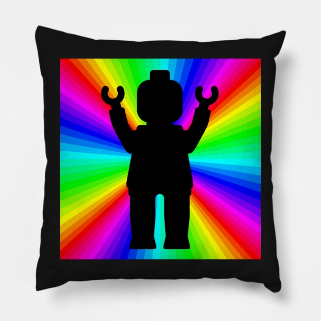 Black Minifig in front of Rainbow Pillow by ChilleeW