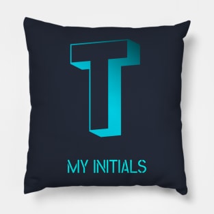 Letter T Initials Unique Name T-Shirt Pillow