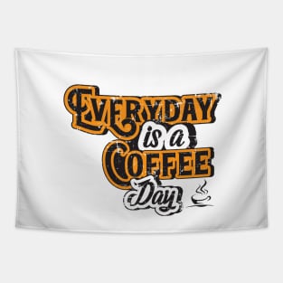 Everyday is a coffee day Brown Gold Caffeine Lover Tapestry