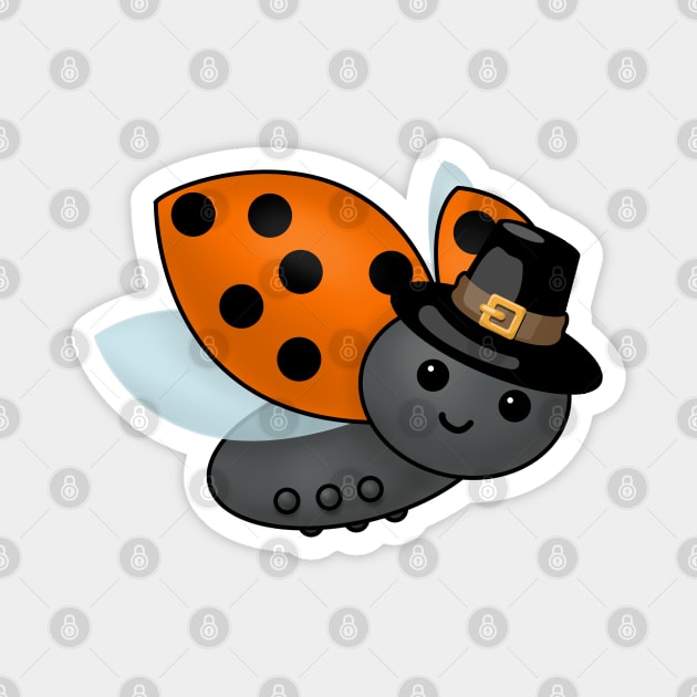 Thanksgiving Ladybug Pilgrim Magnet by HolidayBug