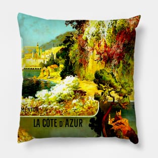 Vintage Travel - La Cote d' Azur Pillow