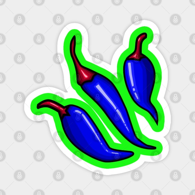 Blue Hot Chili Peppers Magnet by ArtsoftheHeart