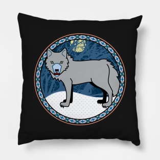 Cunning Gray Lone Wolf Pillow