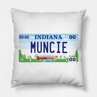 Muncie Indiana License Plate Pillow