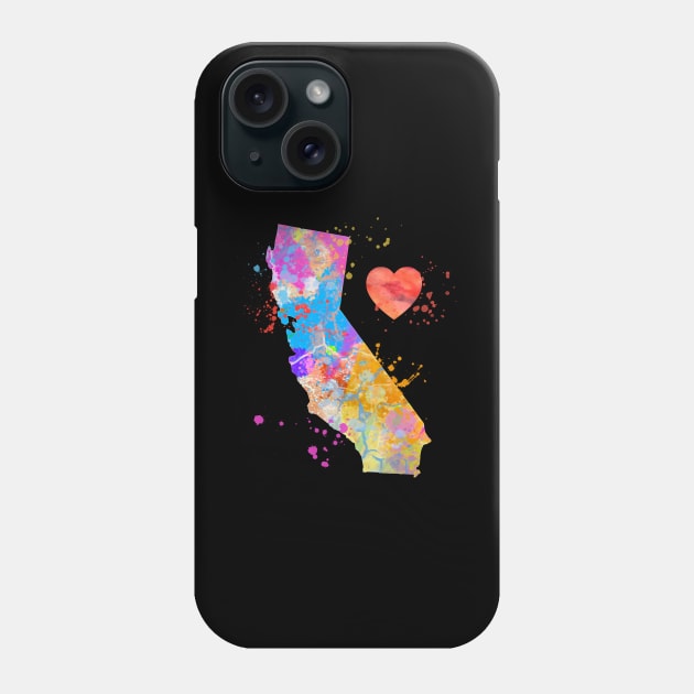 Love California CA Home Paint Splatter Artsy Bright Gift Diea Phone Case by joannejgg