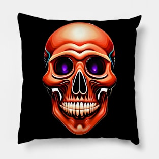 Orange Skull Pillow