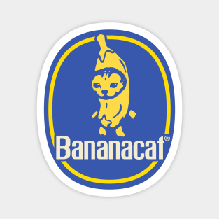 Banana Cat Meme | Happy | Banana Brand Sticker Magnet