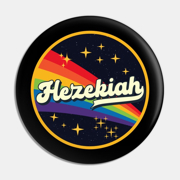 Hezekiah // Rainbow In Space Vintage Style Pin by LMW Art