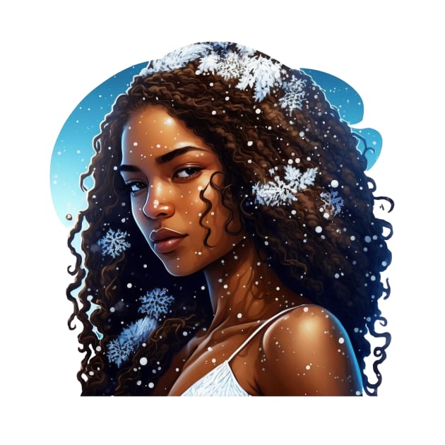 Poli'ahu Hawaiian Goddess of Snow Mauna Kea Illustration Mythology by peachycrossing