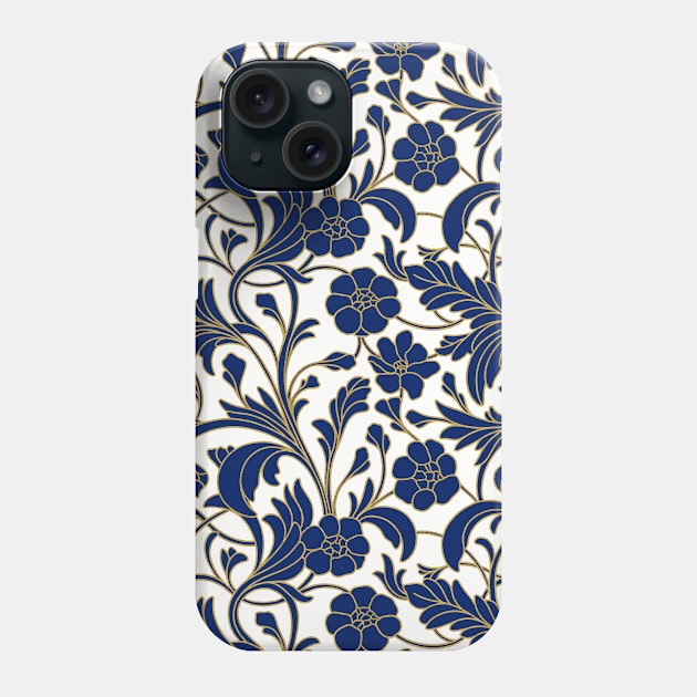 Blue Garden Floral Pattern Phone Case by Trippycollage