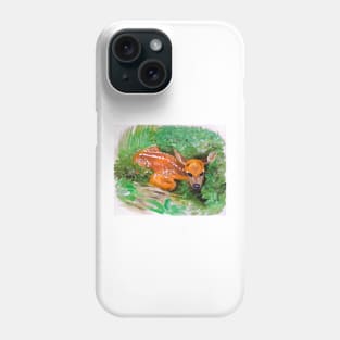 Fawn in grass square crop Phone Case