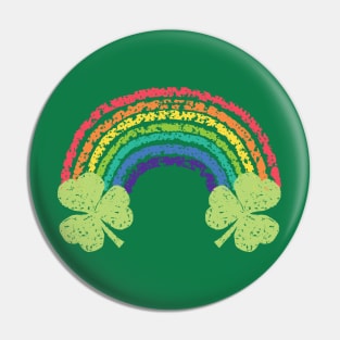 Crayon Shamrock Rainbow for St Patricks Day Pin