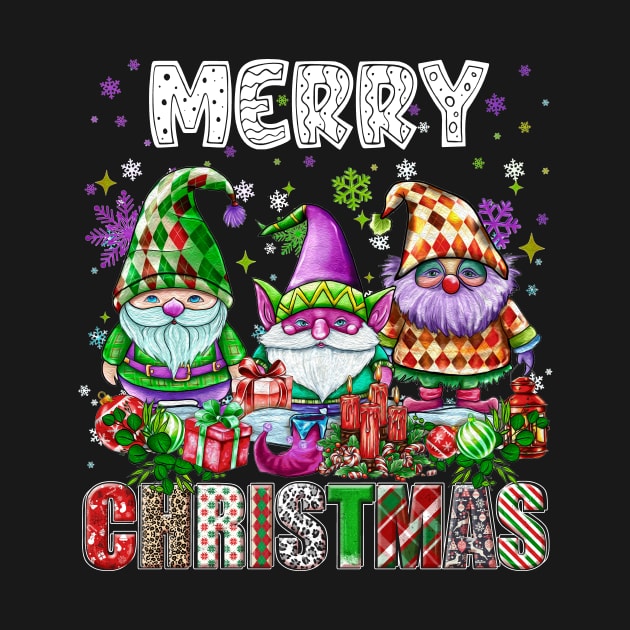 Merry Christmas Gnome Family Funny Xmas Tree Women Men Kids by JennyArtist