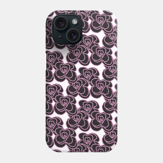 Black and Purple tattoo style roses Rockabilly Punk Phone Case by so_celia