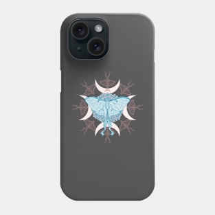 Luna moth crescent moon Phone Case