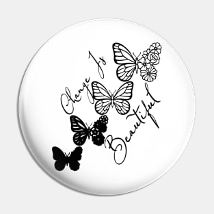 Change Is Beautiful - Black Cute Butterfly Pin