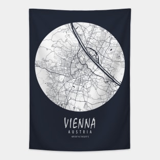 Vienna, Austria City Map - Full Moon Tapestry