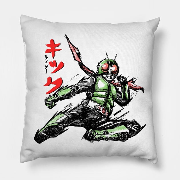 raida kick Pillow by Nisu Studio