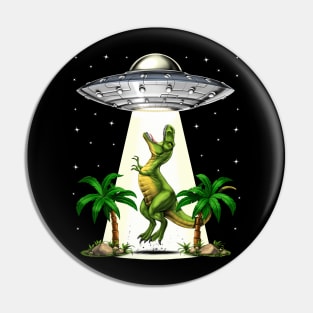 T-Rex Dinosaur Alien Abduction Pin