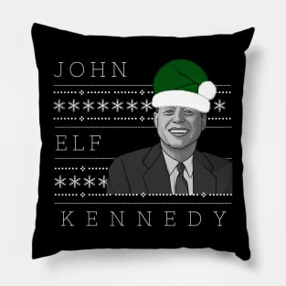 Holiday Sweater: JFK - John Elf Kennedy Pillow