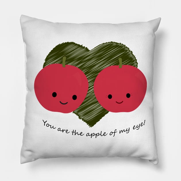 You Are the Apple of My Eye Pillow by Hedgie Designs