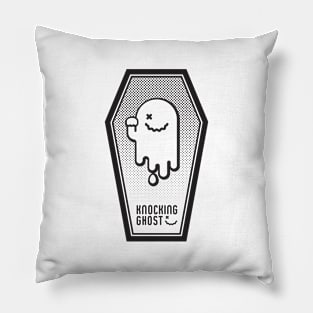 KNOCKING GHOST Logo in Black Pillow