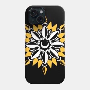 Abstract Moon Flower Print (Yellow) Phone Case