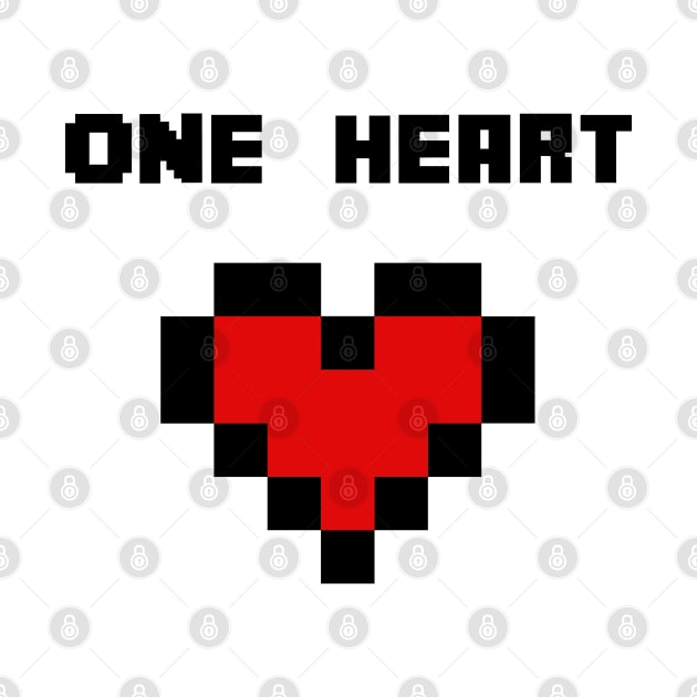 one heart pixel heart by tita