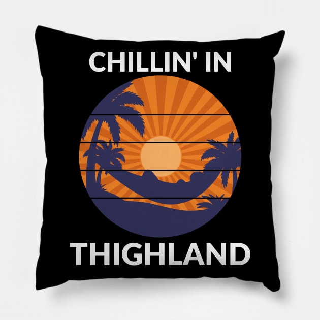 Retro Beach Chillin In Thighland Pillow by coloringiship