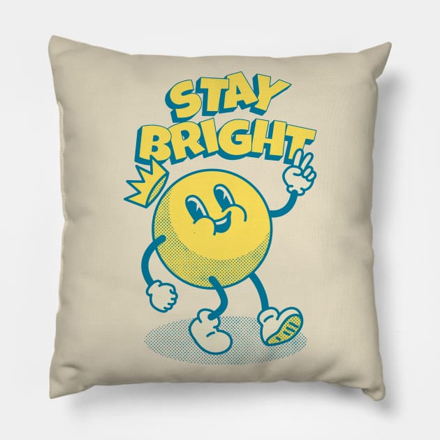 Sun - Stay Bright | Positive Vintage Sun | Keep Glowing Pillow by anycolordesigns