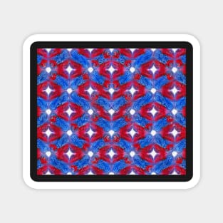 Red White and Blue Aesthetic Pattern 6 Magnet