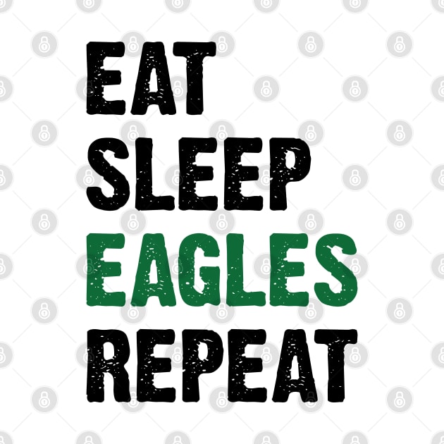 Eat Sleep Eagles Repeat Retro Vintage v2 by Emma