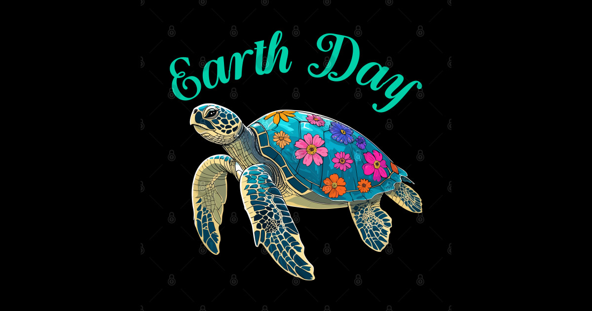 Floral Shell Earth Day - Earth Day - Sticker | TeePublic