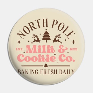 Vintage Christmas North Pole Milk and Cookie Co Pin