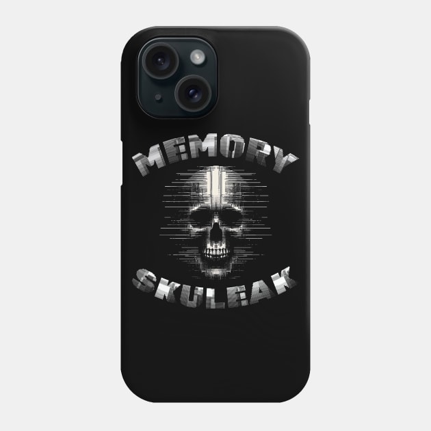 Creepy Glitch Skull: Digital Distortion Phone Case by MetalByte