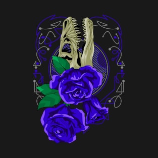 rose blue skull T-Shirt