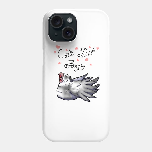 Cute But Angry (White and grey tiel) Phone Case by Adastumae