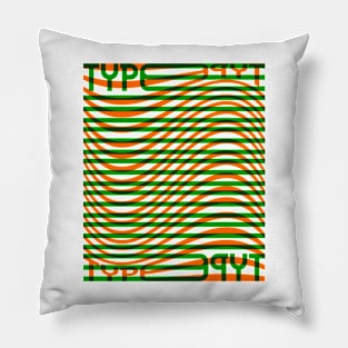 Type Wave (Green Orange) Pillow