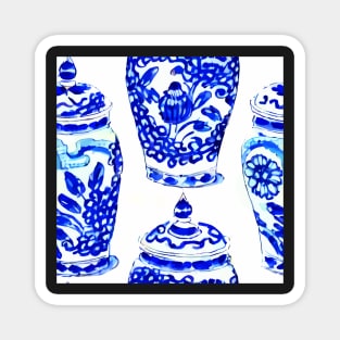 Blue and white chinoiserie jars Magnet