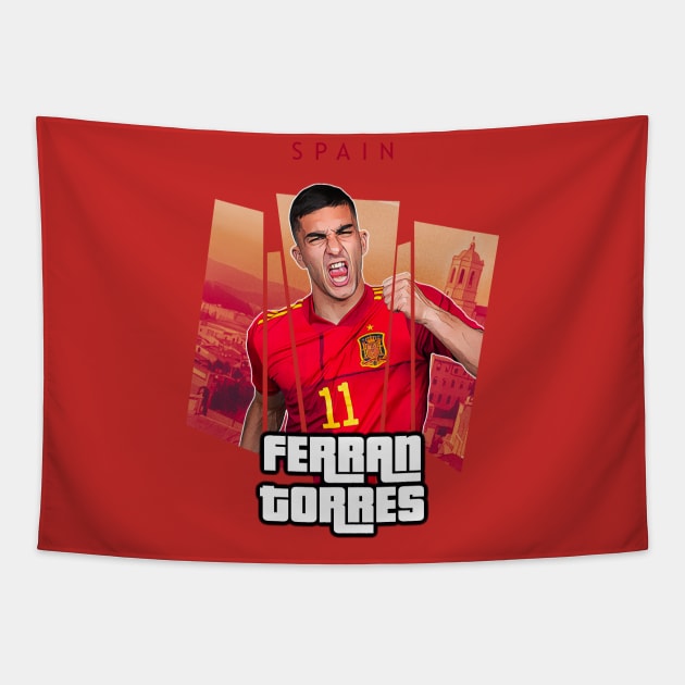 Spain Ferran Torres Tapestry by BAJAJU